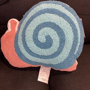 Blue and Pink Snail Pillow